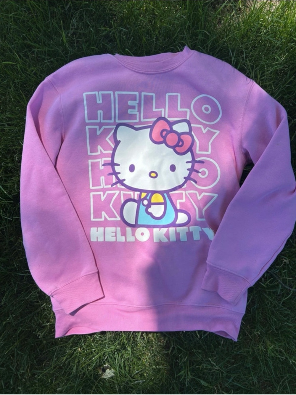 Hello Kitty Pink Crewneck Sweatshirt with White Graphic